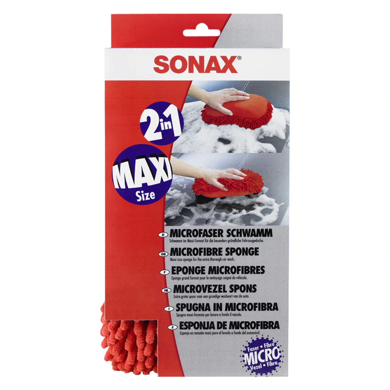 SONAX Microfibre Car Wash Sponge – Red